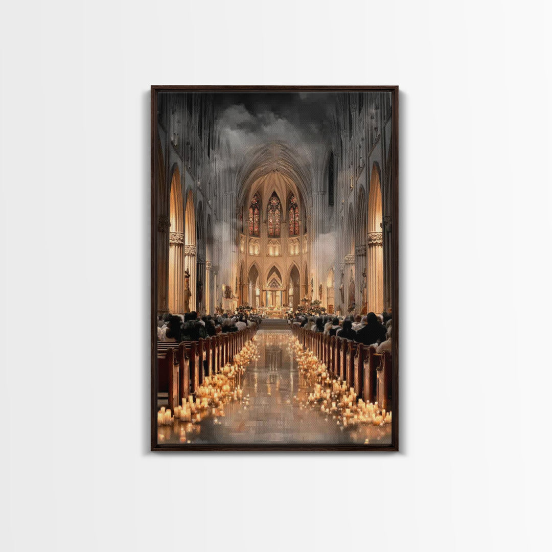 Graceful Gathering – Framed Canvas Print – Christian Wall Art – Subtle Christian Art – Christmas Art – Christian Art Canvas – Christian Chr