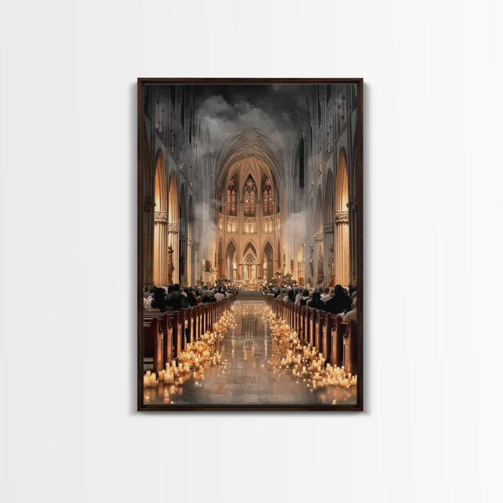 Graceful Gathering – Framed Canvas Print – Christian Wall Art – Subtle Christian Art – Christmas Art – Christian Art Canvas – Christian Chr