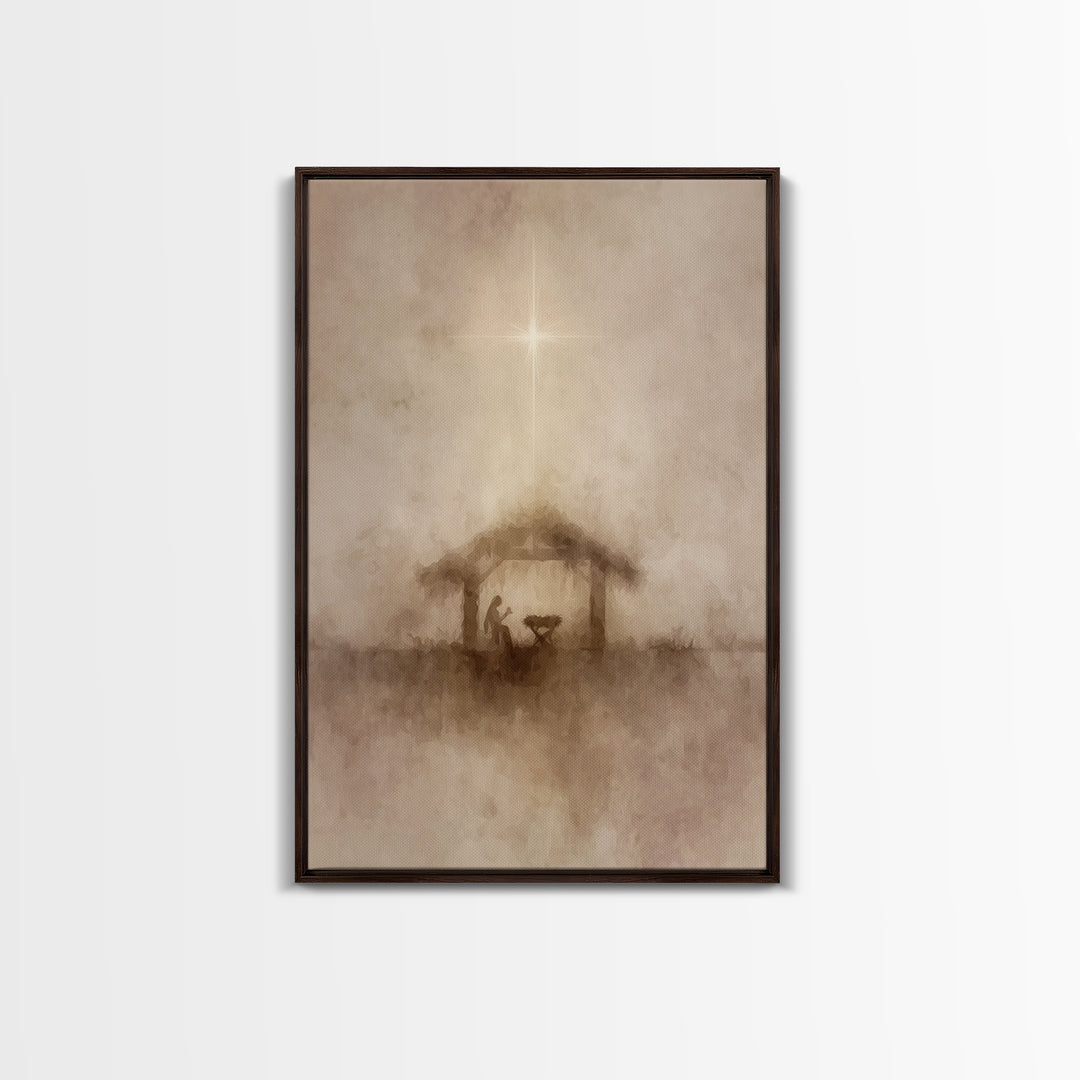 Guiding Star – Framed Canvas Print – Christian Art Canvas – Christmas Wall Art – Christian Christmas Art – Subtle Christian Art