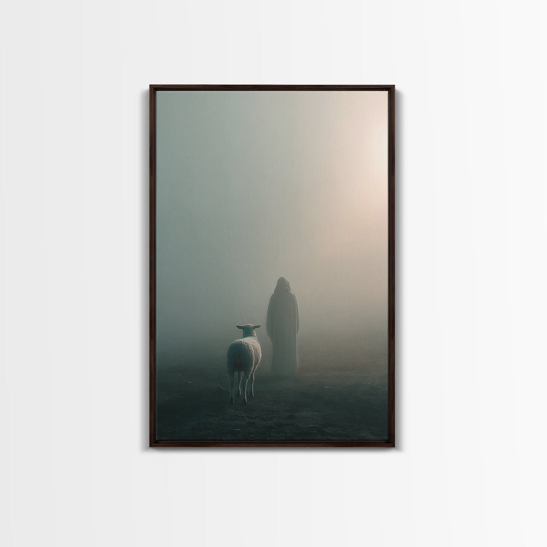The Gentle Shepherd – Framed Canvas Print – Christian Wall Art – Jesus Painting – Christian Art Canvas – Christian Decor
