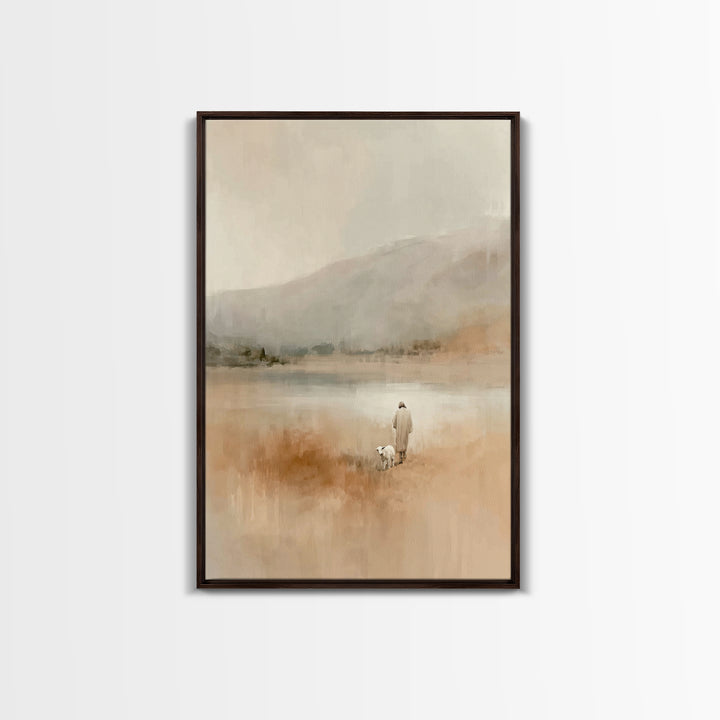 Lakeside Mercy – Framed Canvas Print – Christian Art Canvas – Christian Wall Art – Modern Christian Art – Christian Decor