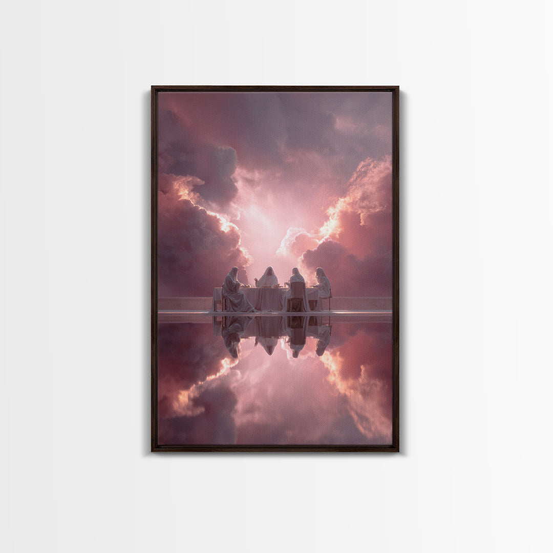 Heavenly Supper – Framed Canvas Print – Christian Wall Art – Christian Art Canvas – Christian Christmas Art – Unique Christian Art