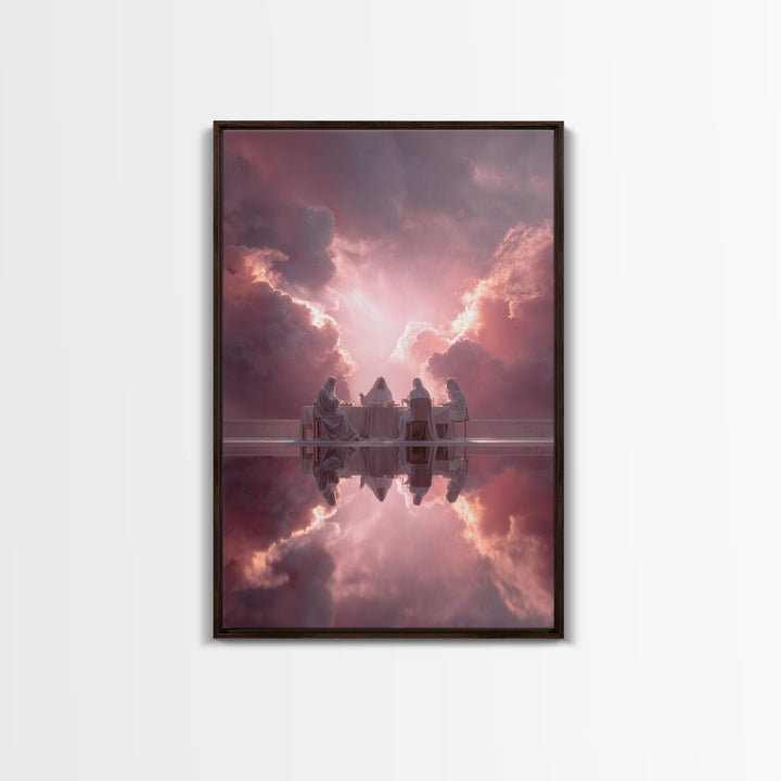 Heavenly Supper – Framed Canvas Print – Christian Wall Art – Christian Art Canvas – Christian Christmas Art – Unique Christian Art