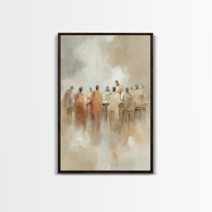Heavenly Supper – Framed Canvas Print – Christian Wall Art – Jesus Painting – Christian Art Canvas – Christmas Art – Modern Christian Art
