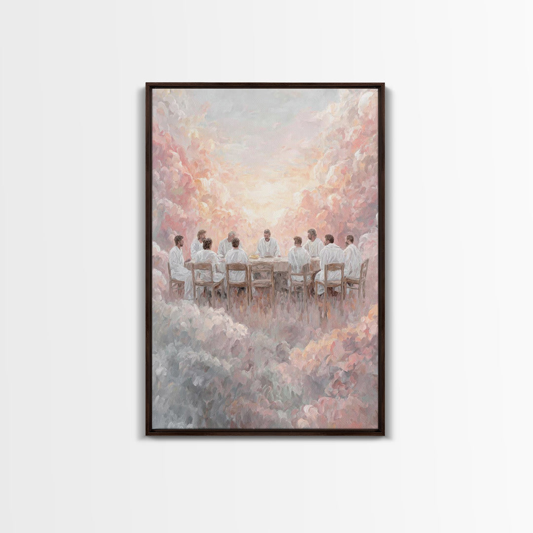 Cloud Communion – Framed Canvas Print – Christian Art Canvas – Jesus Painting – Christian Wall Art – Christmas Art – Vintage Christian Art