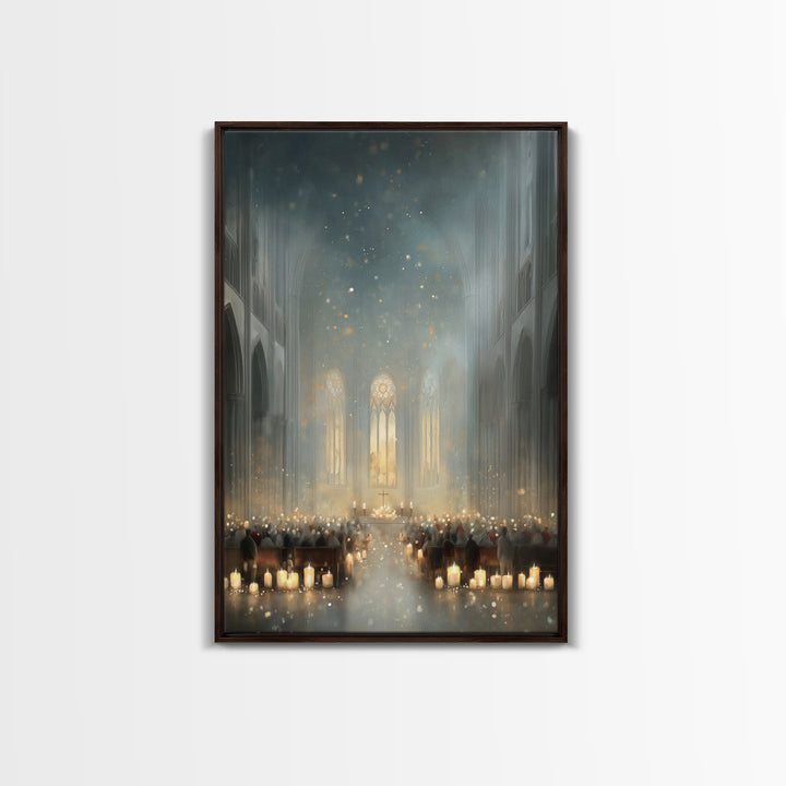 Sacred Illumination – Framed Canvas Print – Christian Art Canvas – Christmas Art – Christian Wall Art – White Christmas Art – Christian Chr