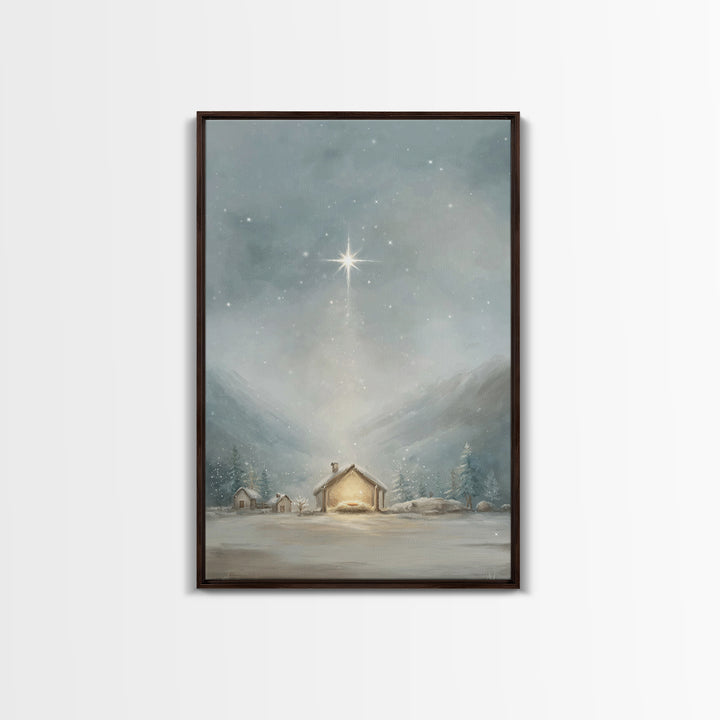Radiant Cross | Framed Canvas Print | Christmas Art | Christian Christmas Art | Christian Wall Art | Framed Christmas Art | Christmas Art W