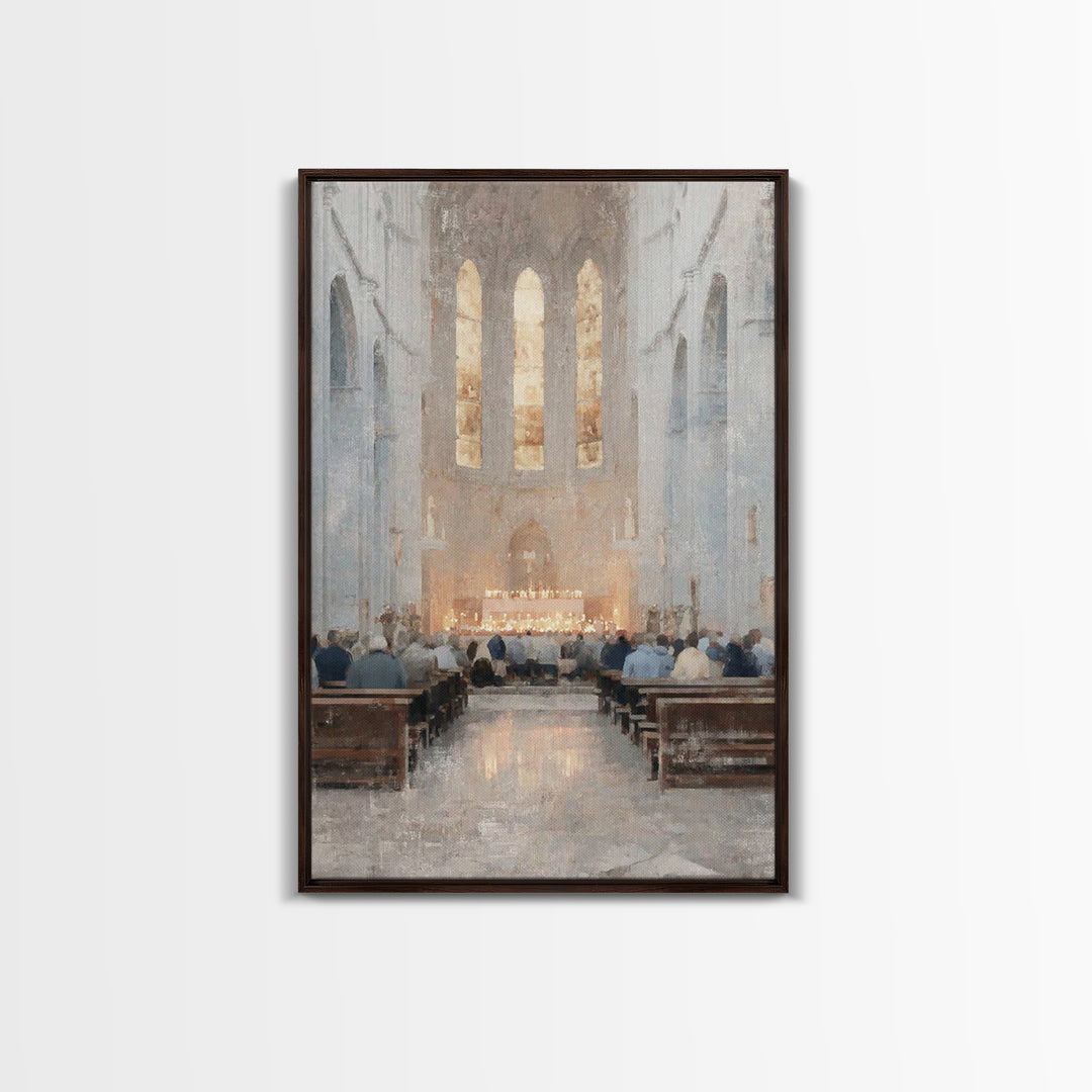 Heavenward Glow – Framed Canvas Print – Christian Wall Art – Christian Art Canvas – Vintage Christian Art – Christmas Art – Christian Chris