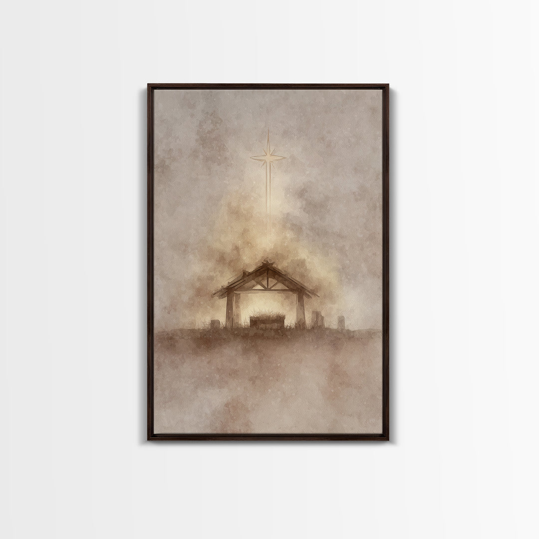 Holy Star | Framed Canvas Print | Christmas Wall Art | Christian Christmas Art | Christmas Art Prints | Christian Art Canvas | Modern Chris