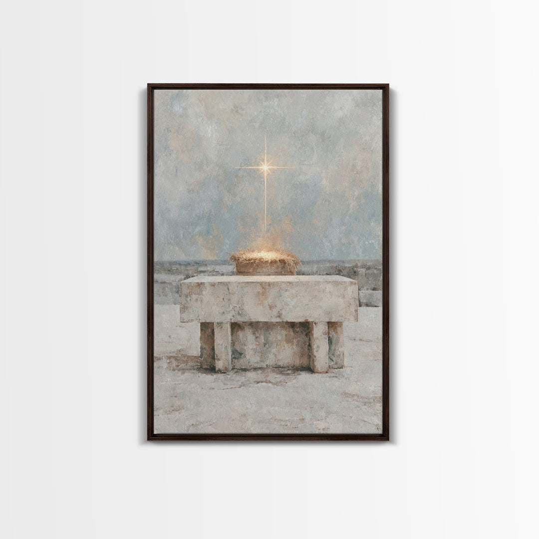 Star Of Holy Night – Framed Canvas Print – Christian Wall Art – Christian Art Canvas – Jesus Painting – Christian Christmas Art – Christian