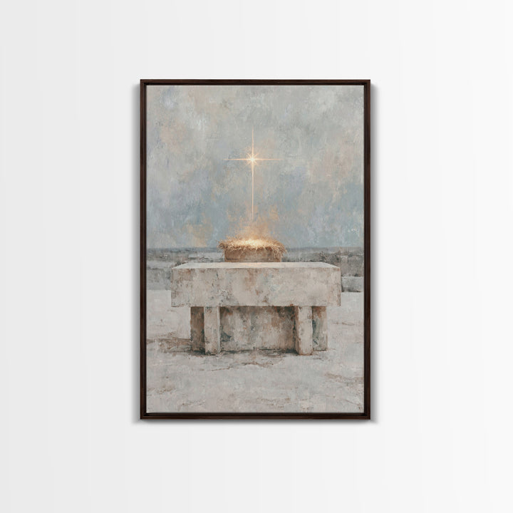 Star Of Holy Night – Framed Canvas Print – Christian Wall Art – Christian Art Canvas – Jesus Painting – Christian Christmas Art – Christian
