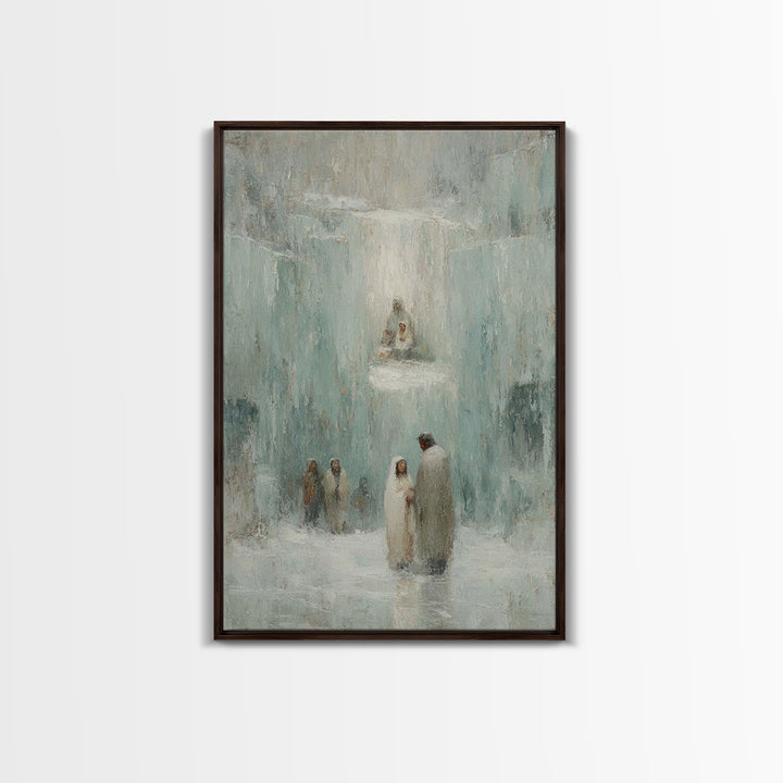 Glory In The Frost – Framed Canvas Print – Christian Art – Christian Wall Art – Jesus Painting – Christian Art Canvas – Christian Christmas
