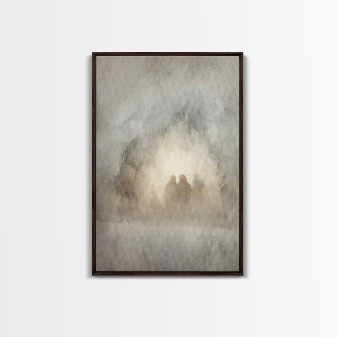 Divine Winter Journey – Framed Canvas Print – Christian Art – Christian Art Canvas – Christian Wall Art – Jesus Painting – Christian Christ