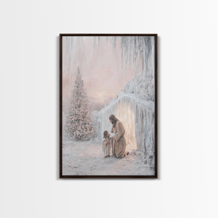Heavenly Night Sky – Framed Canvas Print – Christian Christmas Art – Christian Art – Christian Art Canvas – Christian Wall Art – Jesus Pain