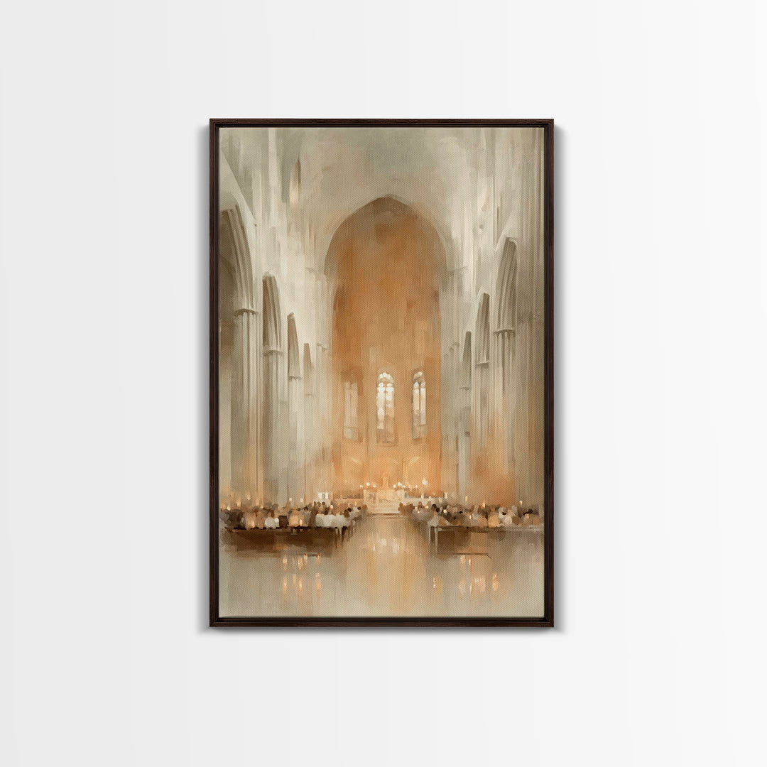 Cathedral Grace – Framed Canvas Print – Christian Art Canvas – Christian Wall Art – Christmas Art Work – Modern Christian Art