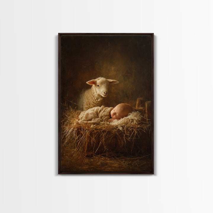 Silent Night Watch – Framed Canvas Print – Christian Christmas Art – Christian Art Canvas – Jesus Painting – Christian Decor For Home – Chr