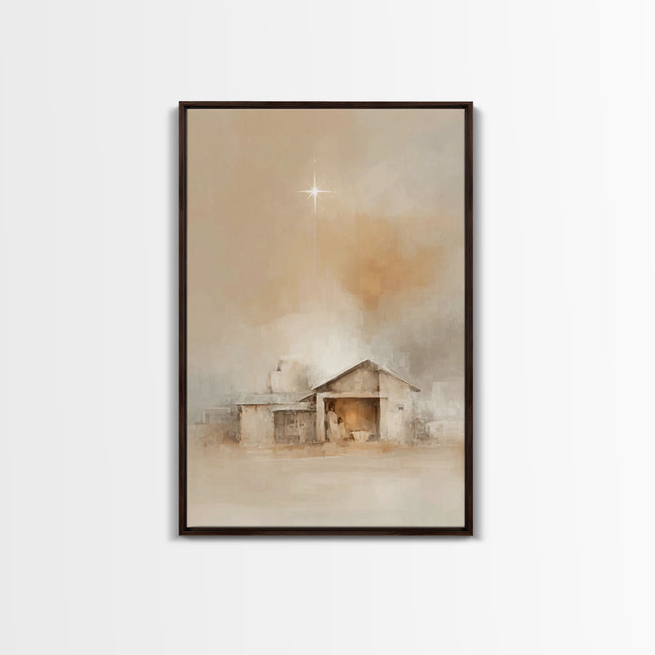 Bethlehem Quiet Light – Framed Canvas Print – Christian Wall Art – Christmas Canvas Wall Art – Christian Art Work – Jesus Christmas Art – C