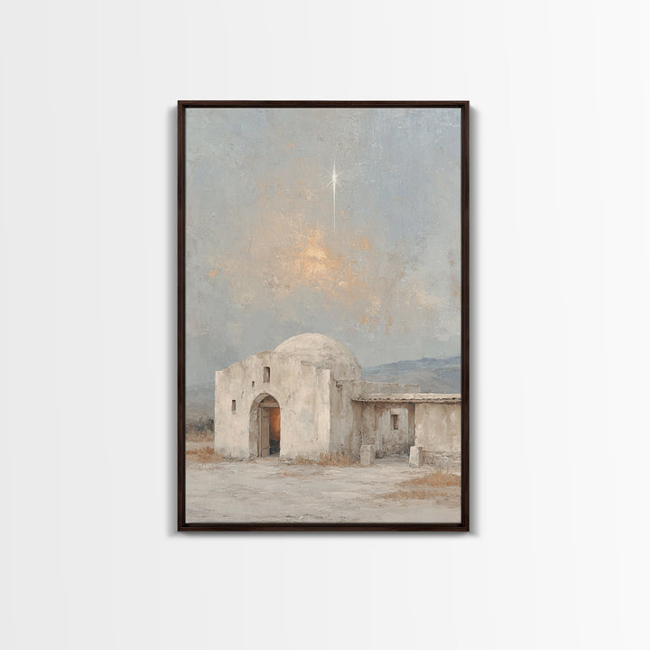 Star Over Bethlehem – Framed Canvas Print – Christmas Wall Art – Christian Art Canvas – Christian Christmas Art – Framed Christian Art – Ch