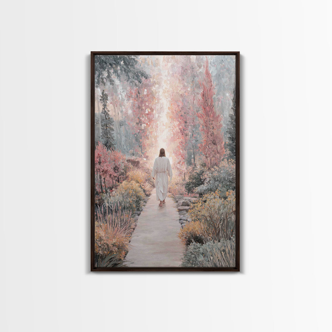Garden Of Light – Framed Canvas Print – Christian Wall Art – Jesus Painting – Modern Christian Art – Christian Art Canvas – Christian Art G