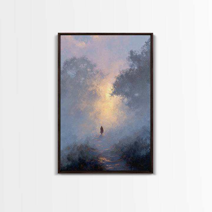 Dawn Path Wonder – Framed Canvas Print – Christian Wall Art – Christian Art Print – Modern Christian Painting – Jesus Canvas Art – Christia