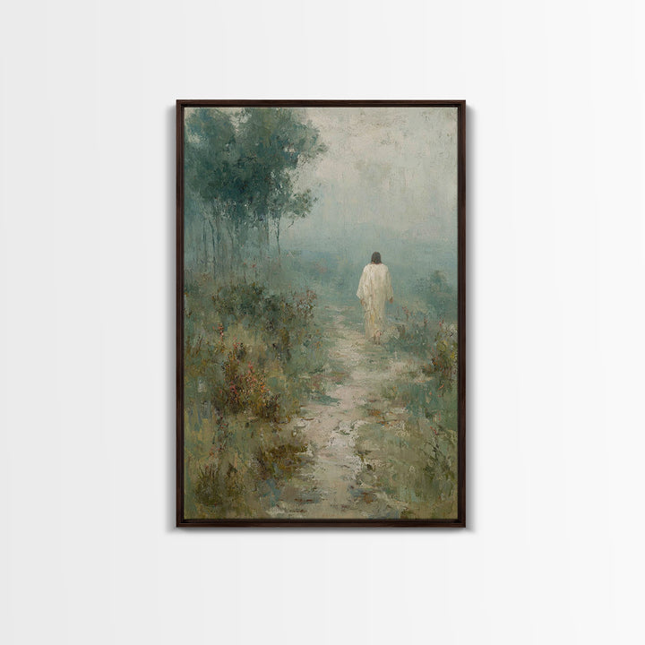 Hillside Morning Peace – Framed Canvas Print – Christian Art Canvas – Jesus Painting – Christian Wall Art – Subtle Christian Paintings – Ch