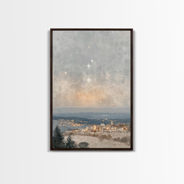 Holy Dawn – Framed Canvas Print – Christian Art Prints – Christmas Canvas Wall Art – Christian Wall Art – Subtle Christian Art