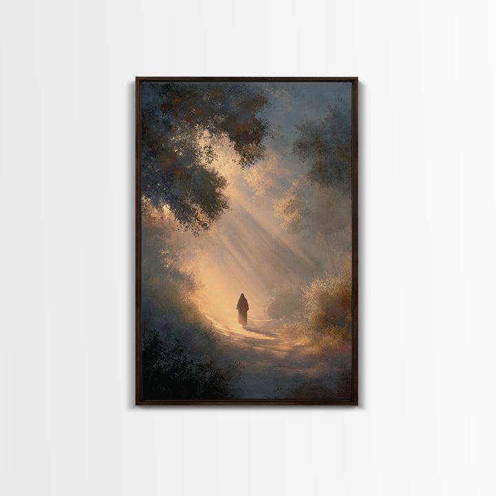 Path Of Light – Framed Canvas Print – Christian Wall Art – Jesus Painting – Christian Art Canvas – Christian Gift