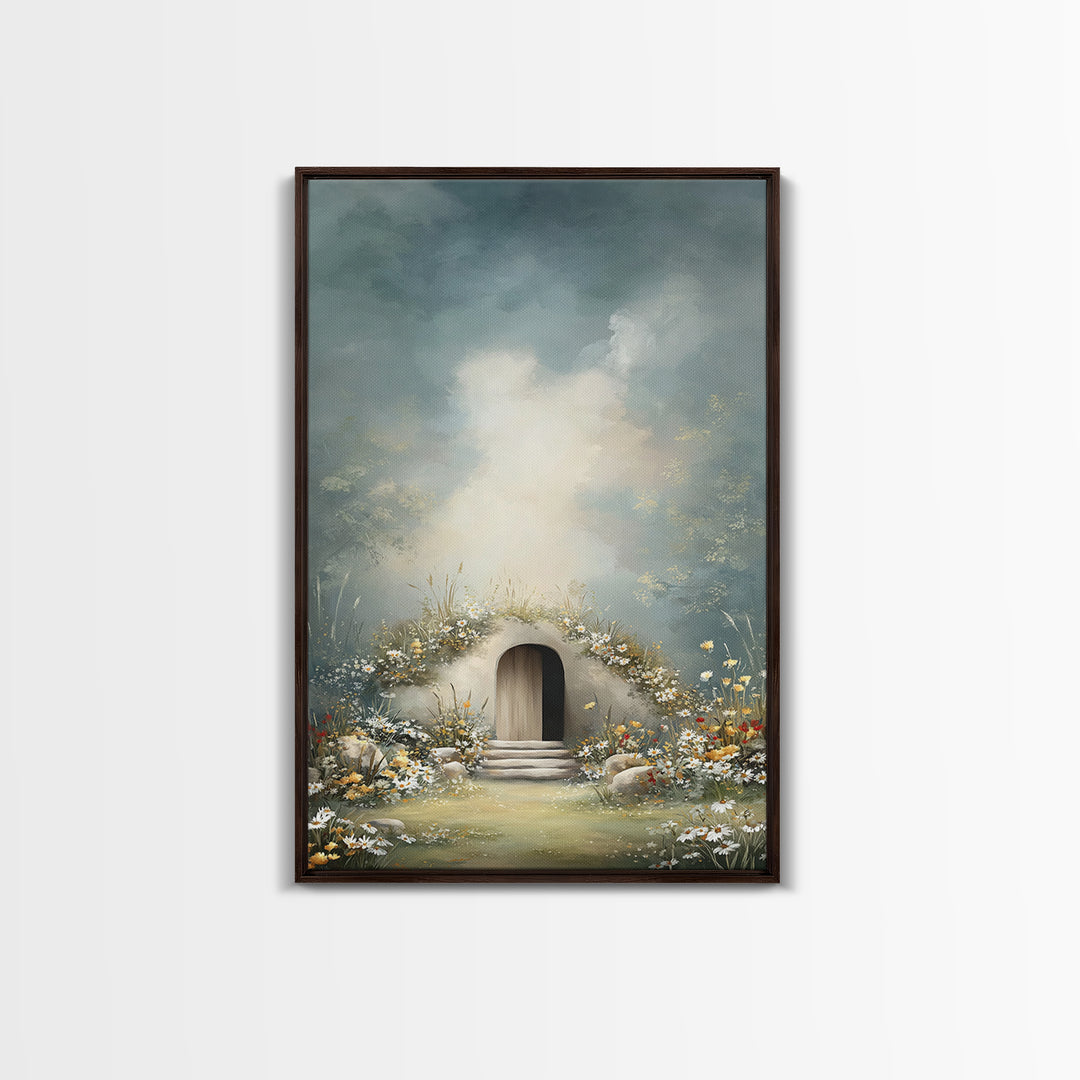 Garden Of Hope | Framed Canvas Print | Christian Art Print | Christian Wall Art | Jesus Painting Canvas | Christian Home Decor
