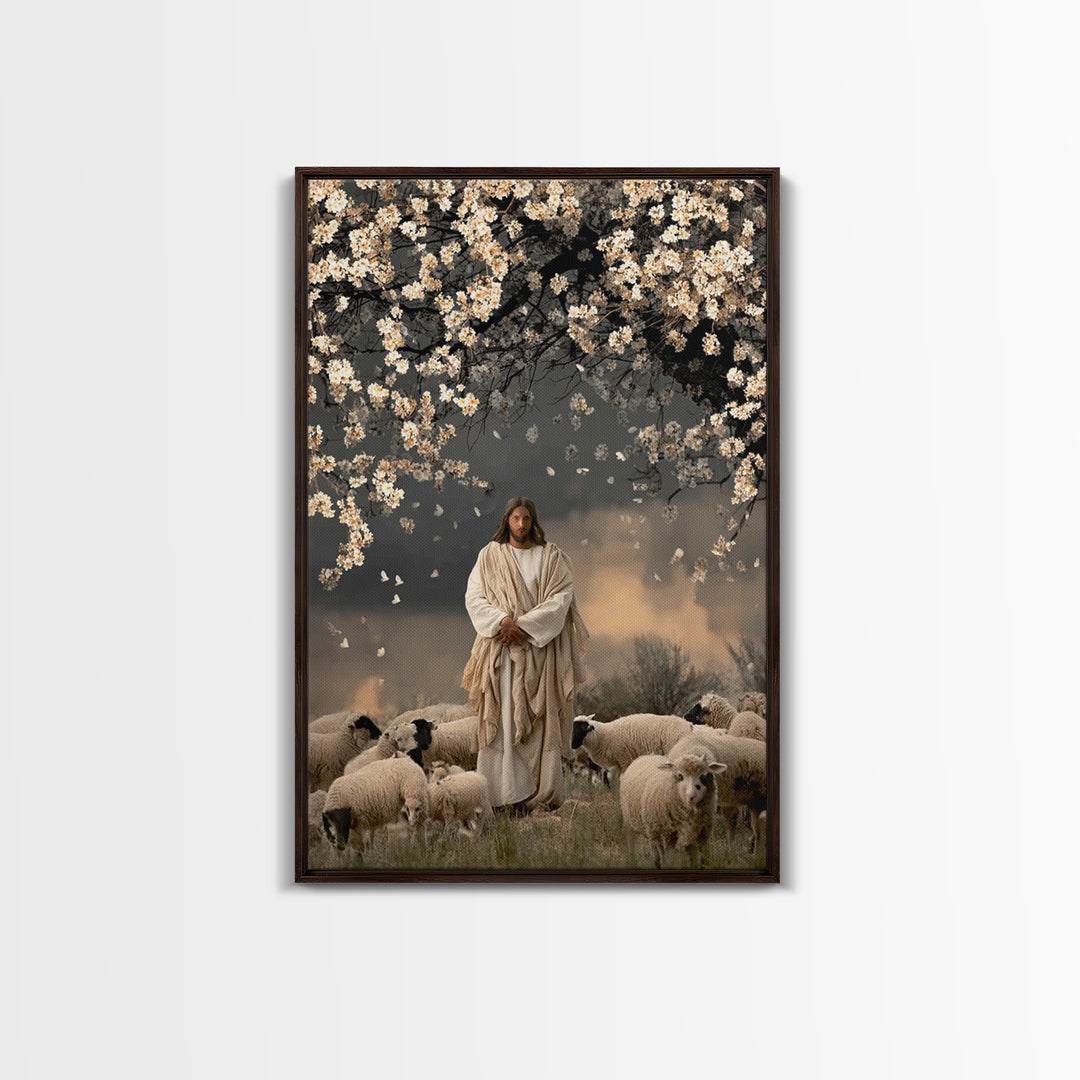 Blossoms Of Mercy – Framed Canvas Print – Christian Wall Art – Jesus Painting – Christian Art Canvas – Christian Gift Ideas