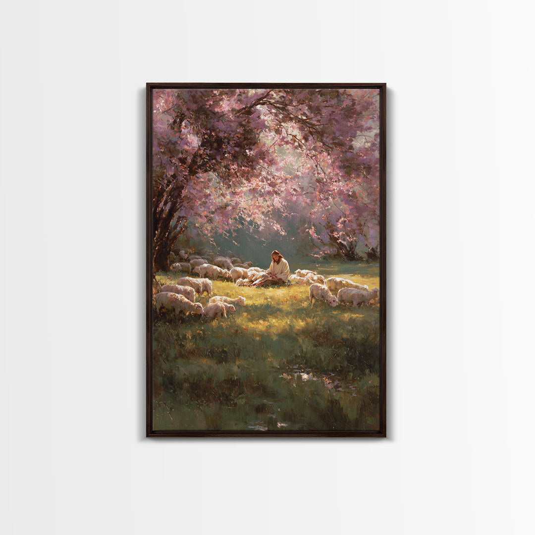 Garden Prayer – Framed Canvas Print – Christian Wall Art – Christian Art Canvas – Jesus Painting – Large Christian Art
