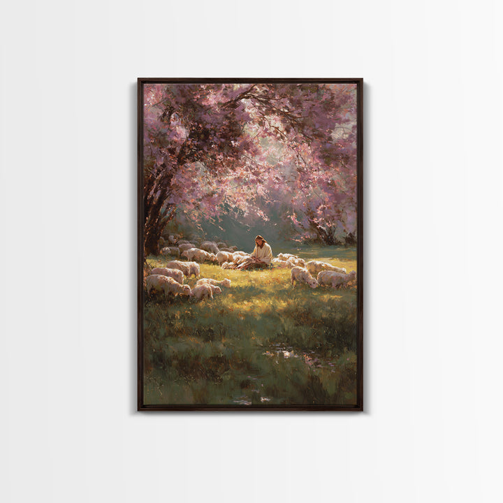 Garden Prayer – Framed Canvas Print – Christian Wall Art – Christian Art Canvas – Jesus Painting – Large Christian Art