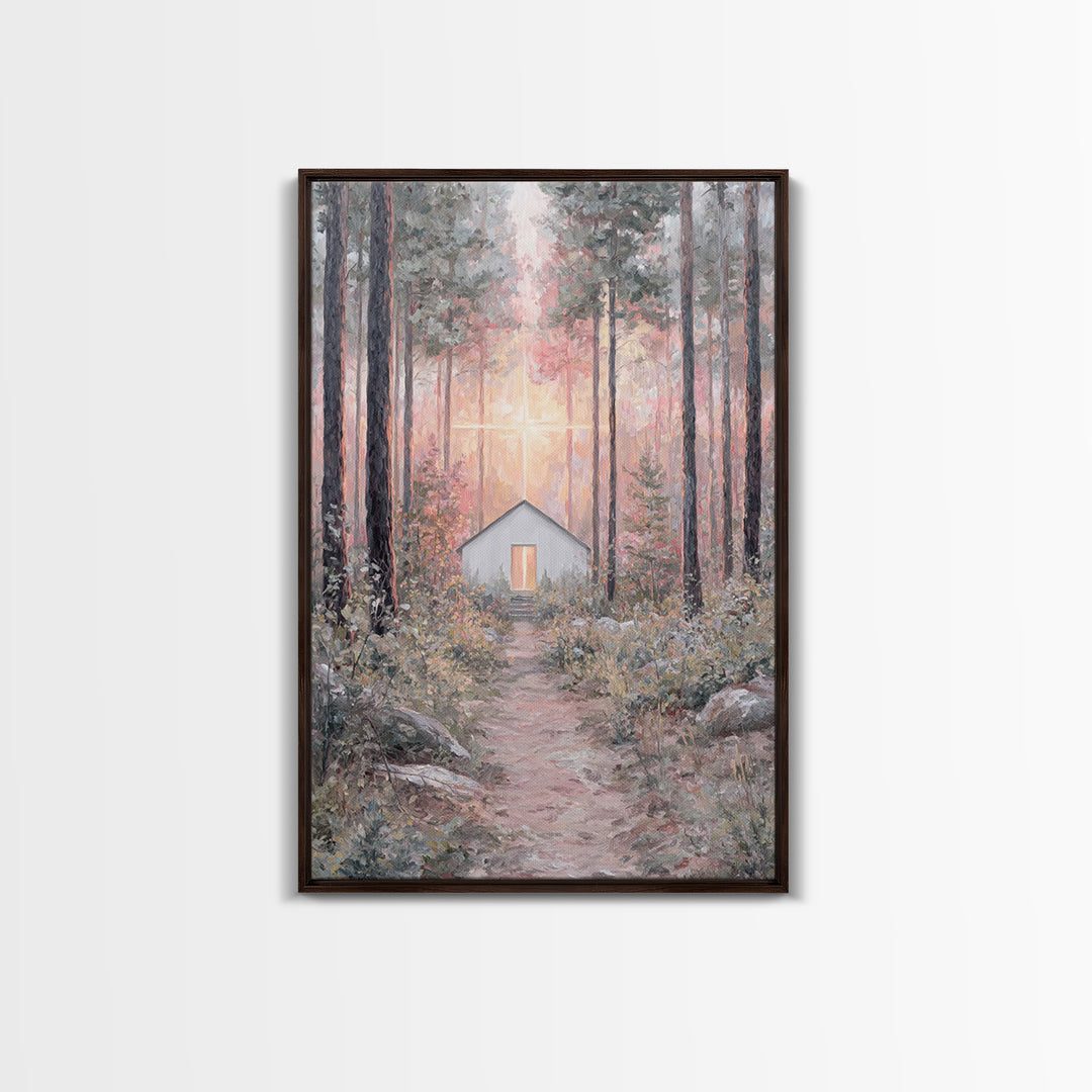 The Forest Chapel – Framed Canvas Print – Christian Wall Art – Christian Art Canvas – Subtle Christian Art – Christian Decor – Christmas Ar