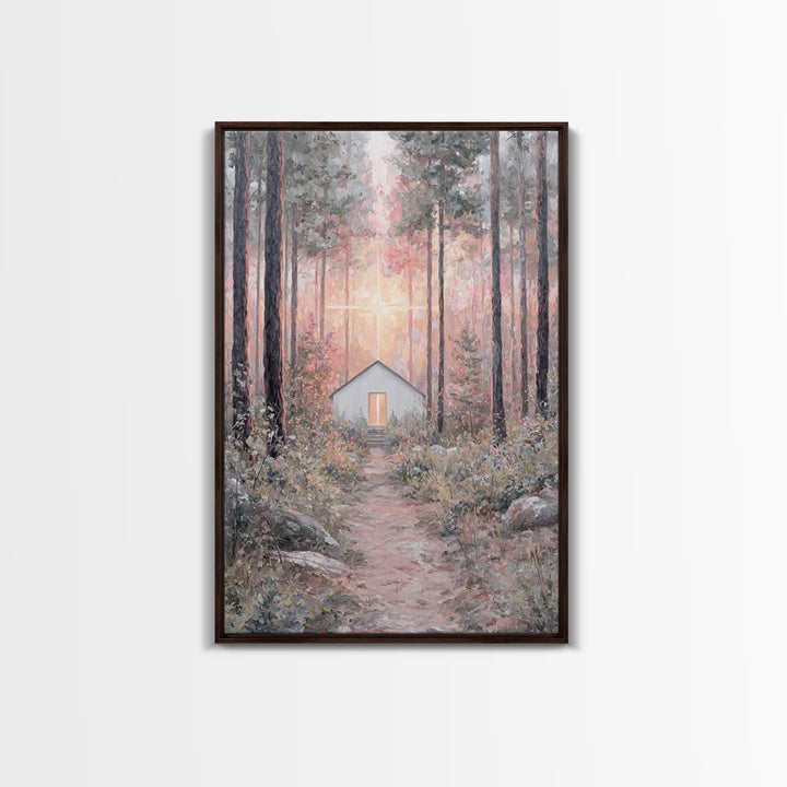 The Forest Chapel – Framed Canvas Print – Christian Wall Art – Christian Art Canvas – Subtle Christian Art – Christian Decor – Christmas Ar