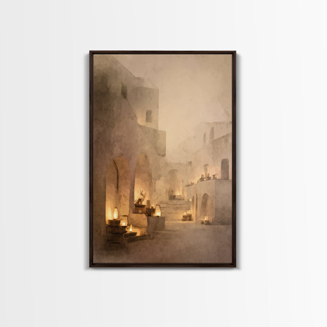 Quiet Bethlehem Night – Framed Canvas Print – Christian Art Canvas – Christmas Wall Art – Christian Art Print – Moody Christmas Art – Chris