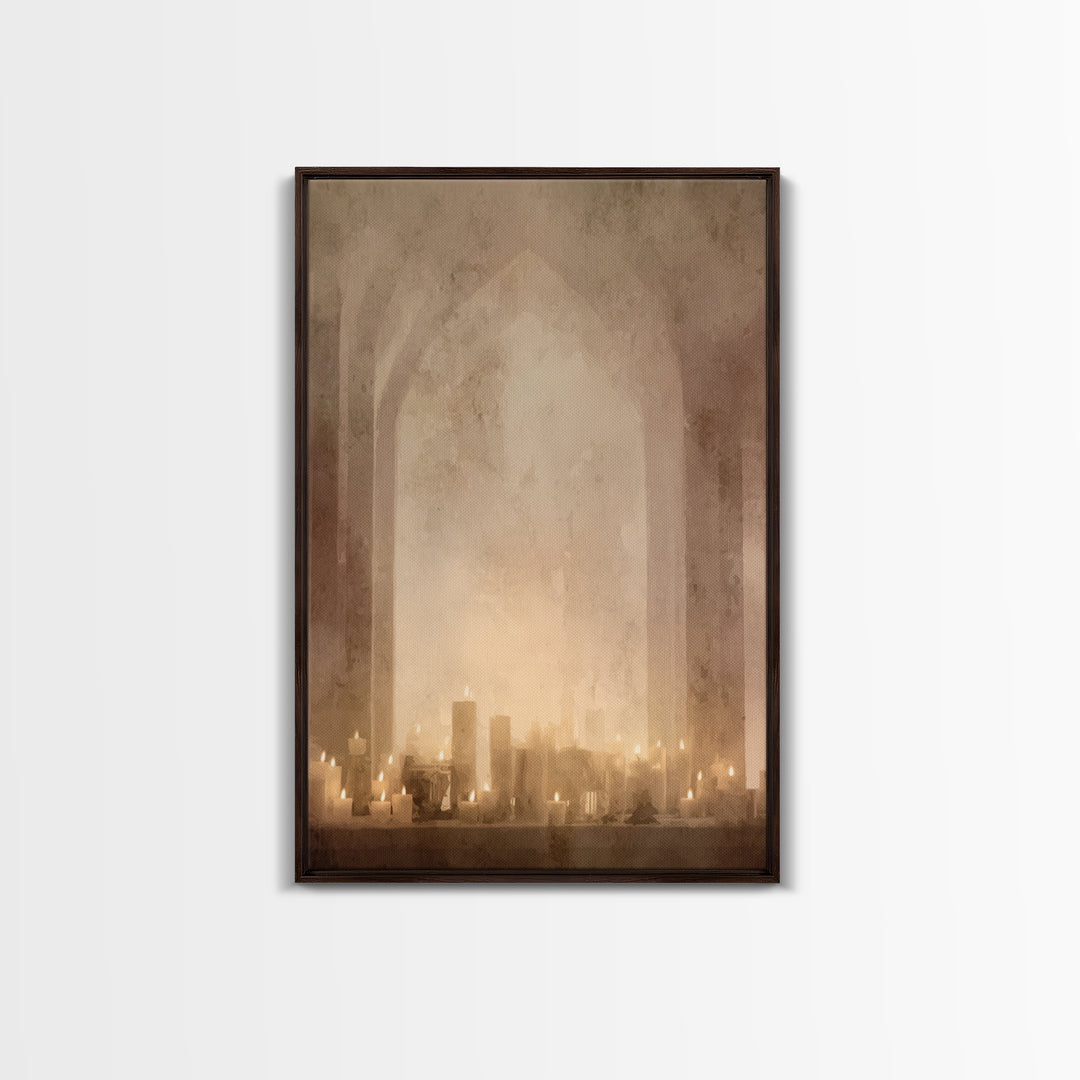 Altar Of Warmth – Framed Canvas Print – Christian Wall Art – Christian Art Canvas – Moody Christian Art – Vintage Christian Art – Christian