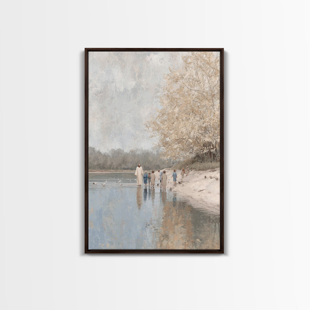 River Of Hope – Framed Canvas Print – Jesus Art Print – Christian Wall Art – Christian Art Canvas – Christian Decor – Modern Christian Pain