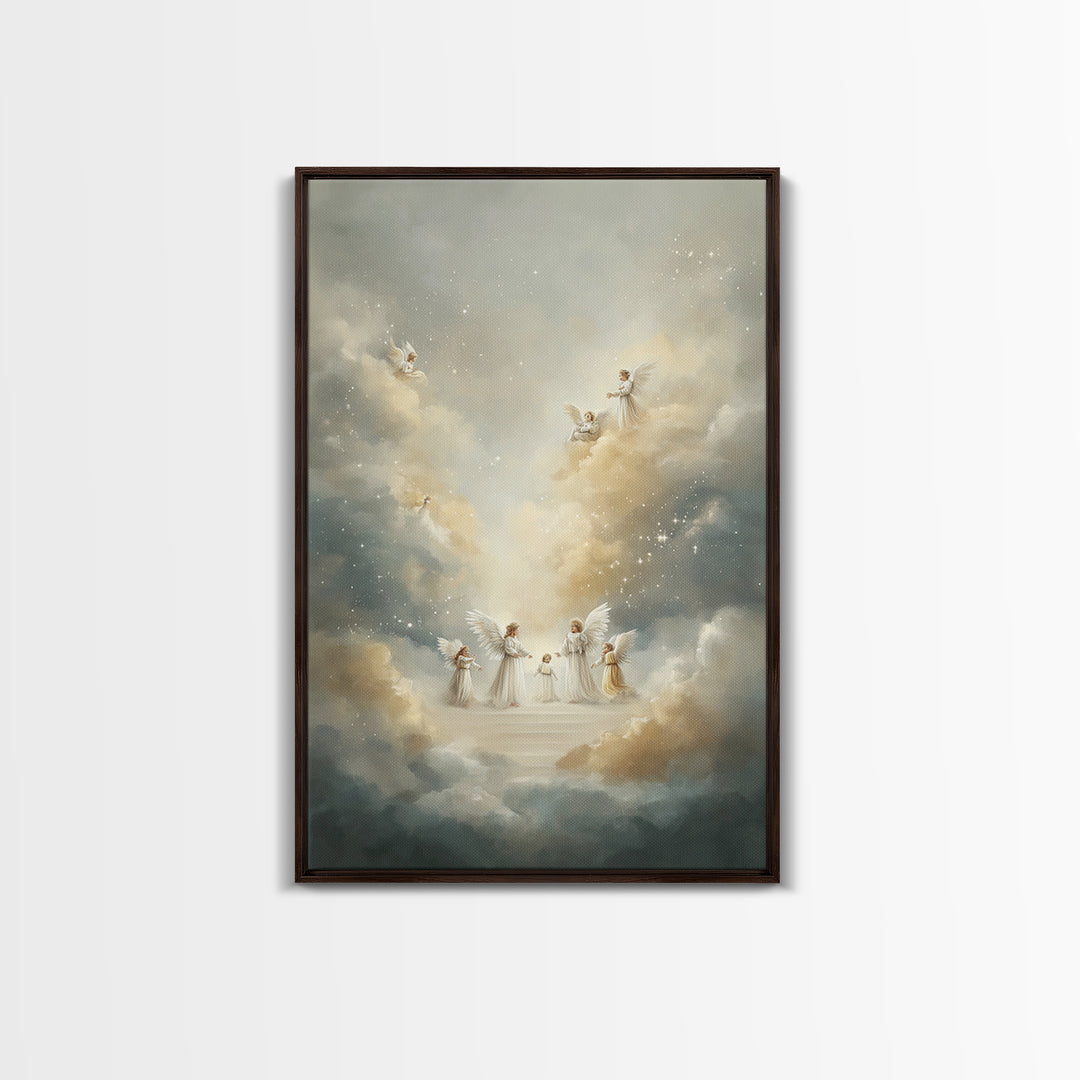 Midnight Bethlehem – Framed Canvas Print – Christian Christmas Art – Christmas Canvas Wall Art – Christian Art Work – Moody Christmas Art