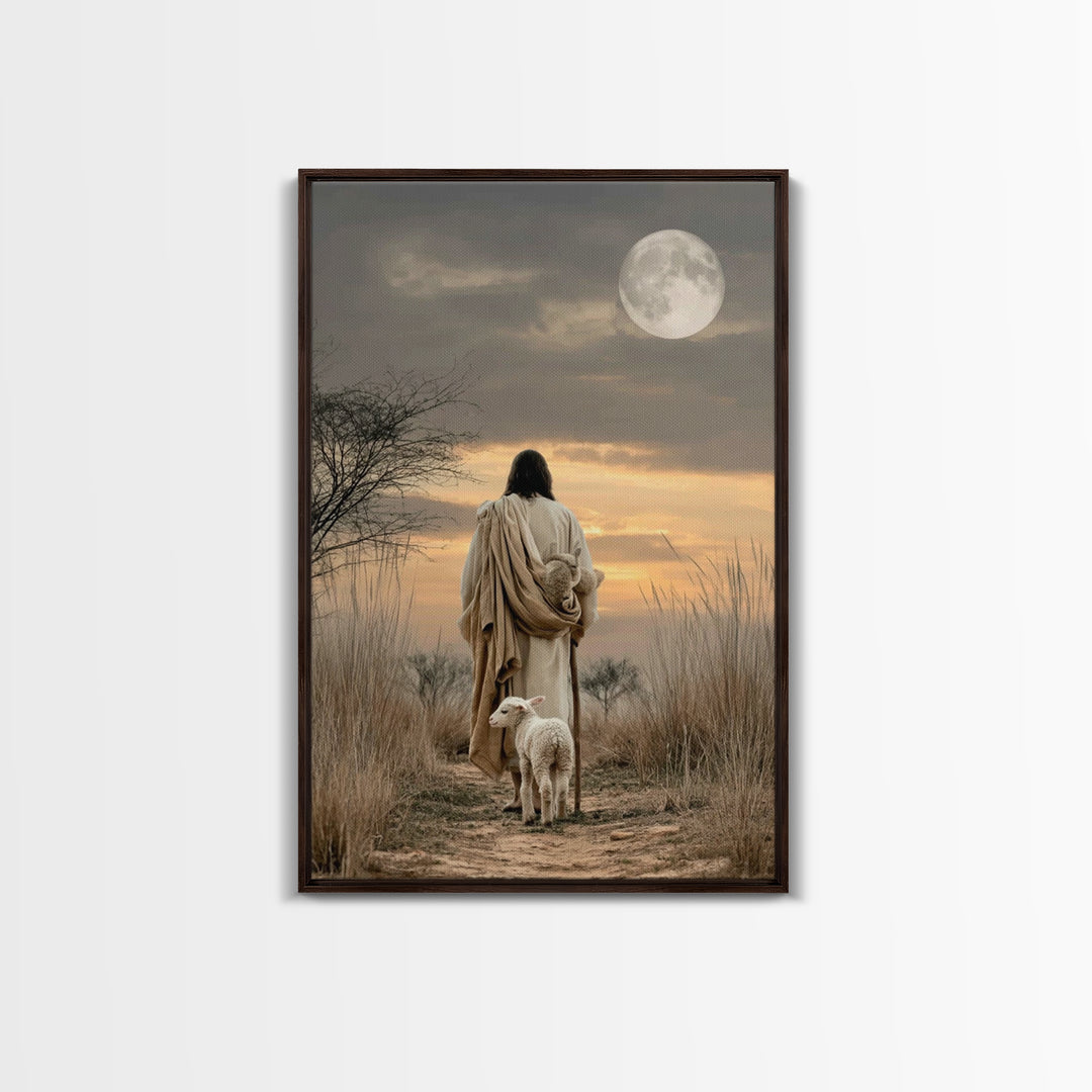 Sacred Stillness | Framed Canvas Print | Christian Art Print | Jesus Painting | Modern Christian Art | Christian Decor
