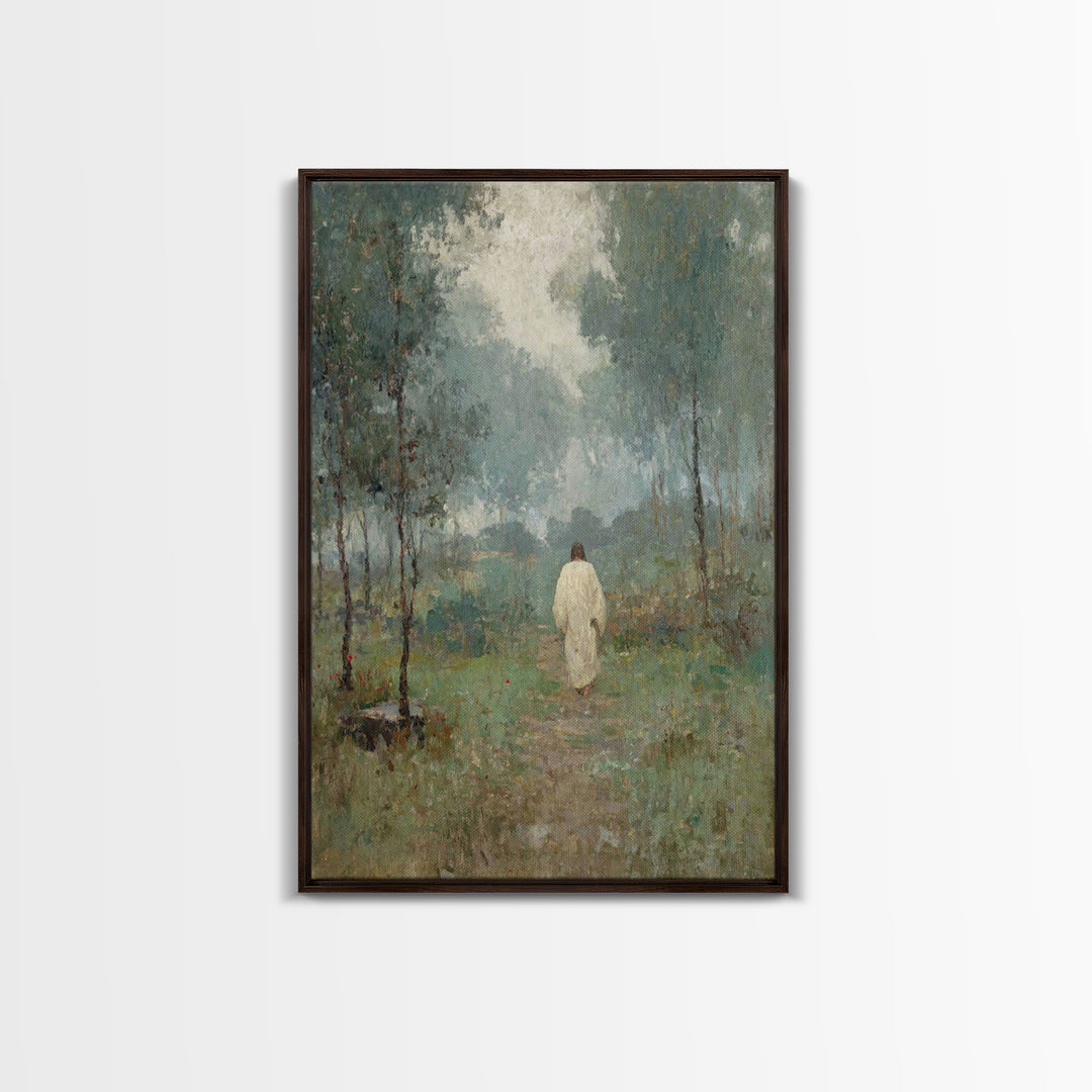 Peaceful Way – Framed Canvas Print – Christian Art – Christian Wall Art – Jesus Painting – Vintage Christian Art – Christian Gift Ideas