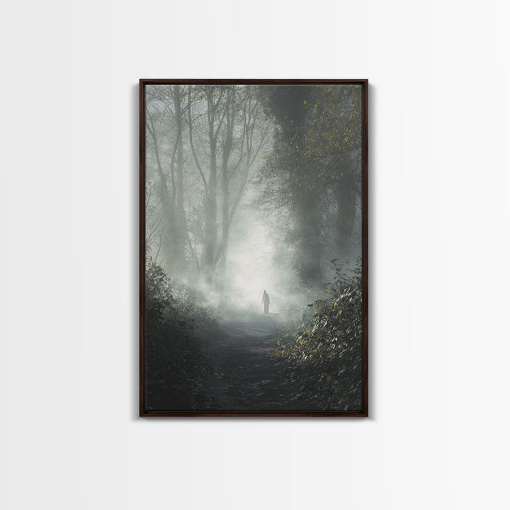 Sacred Stillness – Framed Canvas Print – Christian Art Canvas – Christian Wall Art – Jesus Painting – Blue Christian Art – Christian Decora