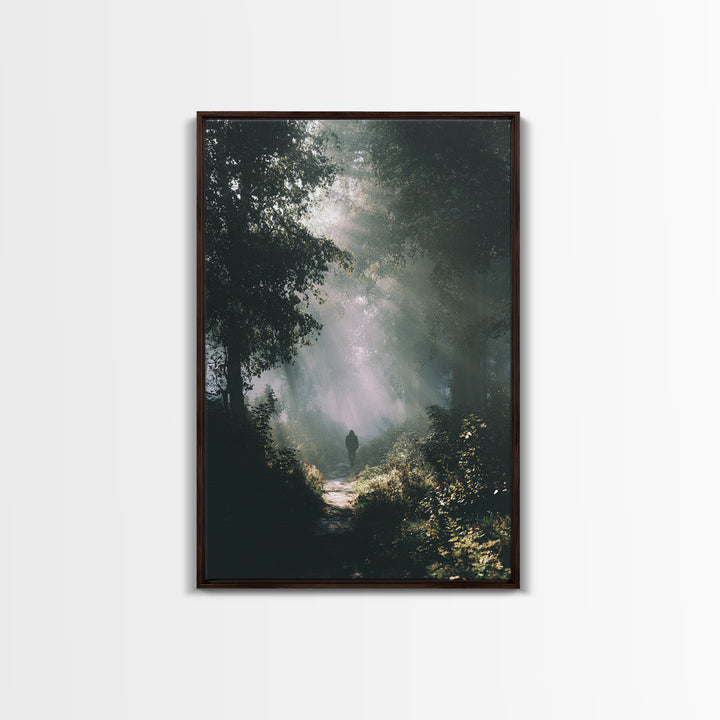 Forest Light – Framed Canvas Print – Christian Art – Moody Christian Art – Christian Art Canvas – Christian Wall Art – Jesus Painting