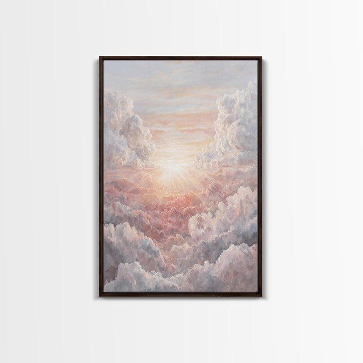 Heavenly Dawn – Framed Canvas Print – Christian Wall Art – Christian Art Canvas – Abstract Christian Art – Christian Decor – Modern Christi