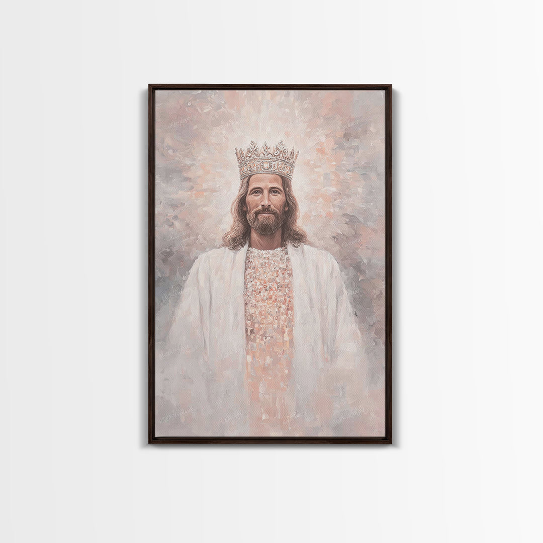 King Of Heaven – Framed Canvas Print – Christian Art Painting – Jesus Painting – Christian Wall Art – Framed Christian Art – Christian Chri