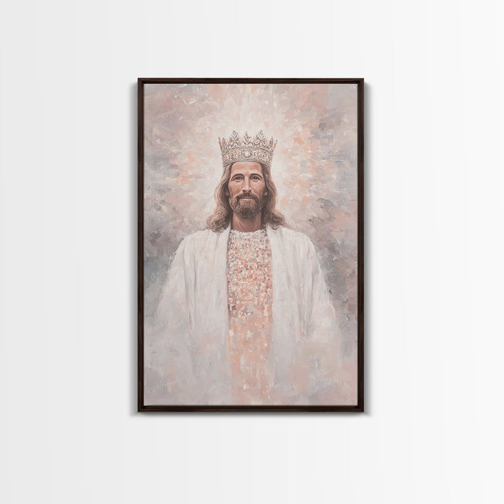 King Of Heaven – Framed Canvas Print – Christian Art Painting – Jesus Painting – Christian Wall Art – Framed Christian Art – Christian Chri