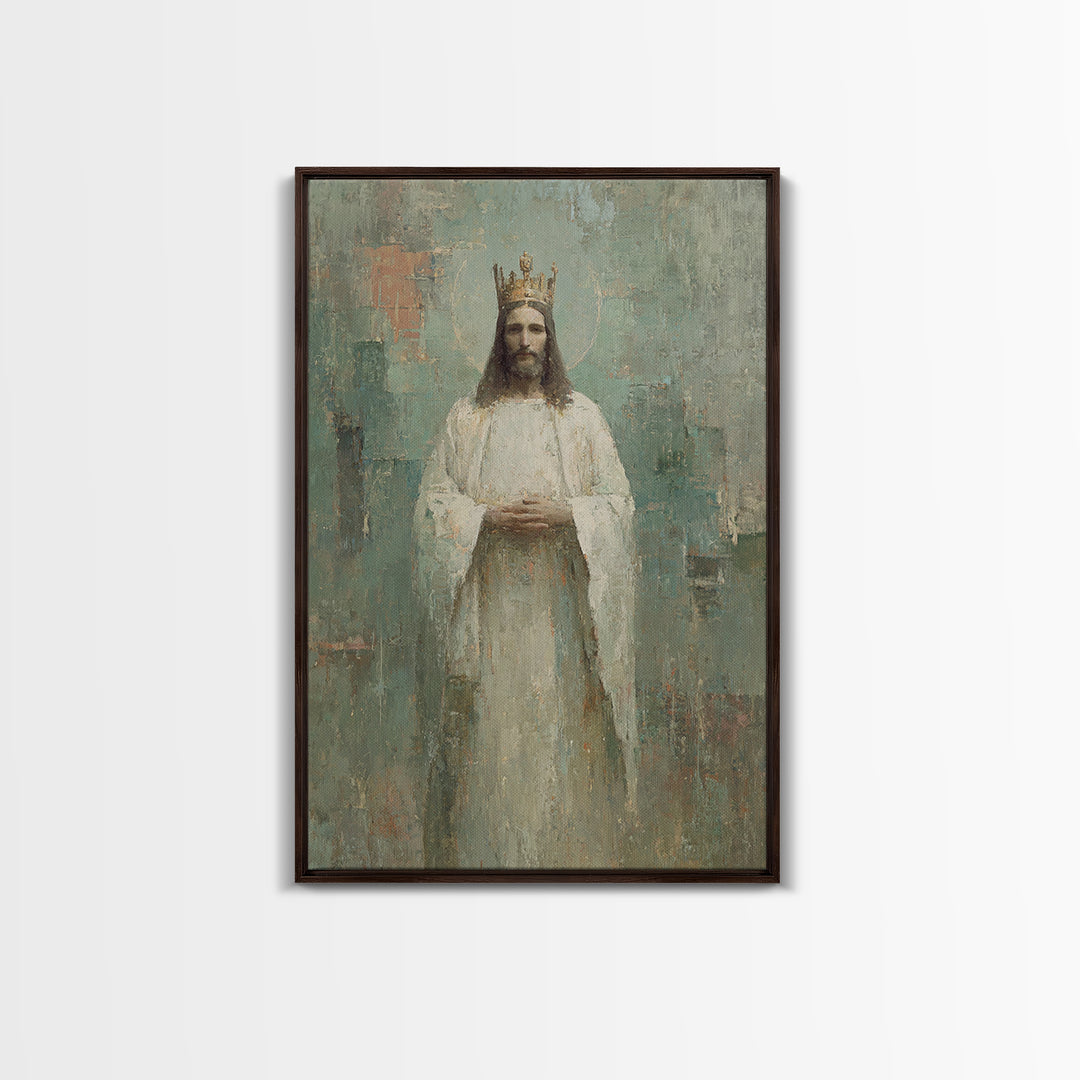 Night Of Majesty - Framed Canvas Print - Christian Art Canvas - Christian Wall Art - Jesus Painting - Christian Christmas Art - Christian G
