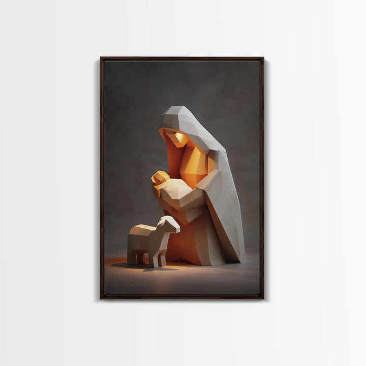 Gentle Hope Dawn - Framed Canvas Print - Jesus Painting - Christian Art Canvas - Christian Wall Art - Christian Christmas Art - Christian G