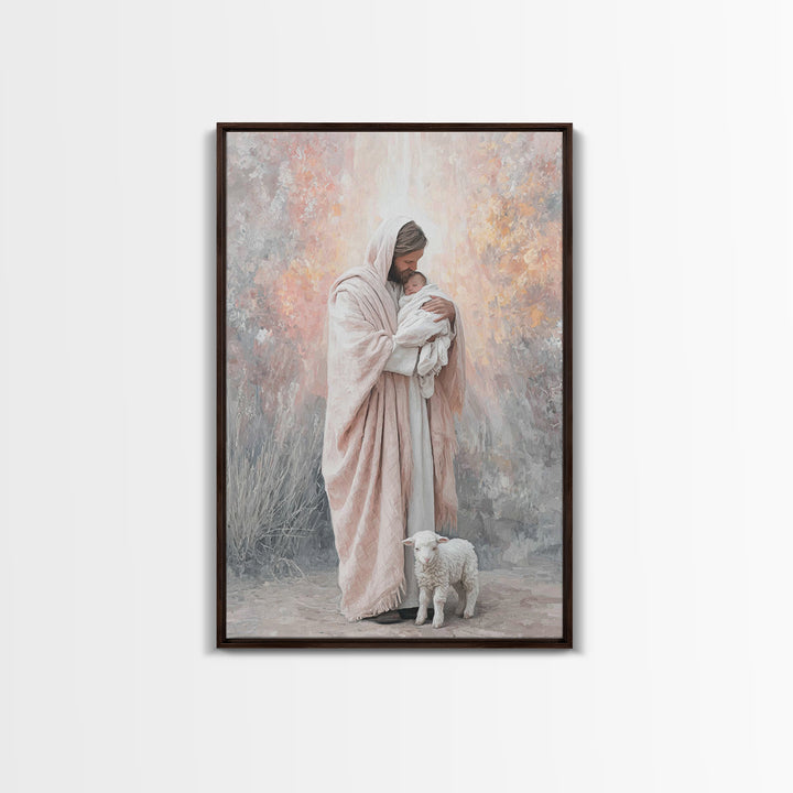 Humble Nativity Grace - Framed Canvas Print - Christian Art Canvas - Christmas Art - Christian Wall Art - Christian Decor - Christian Gifts