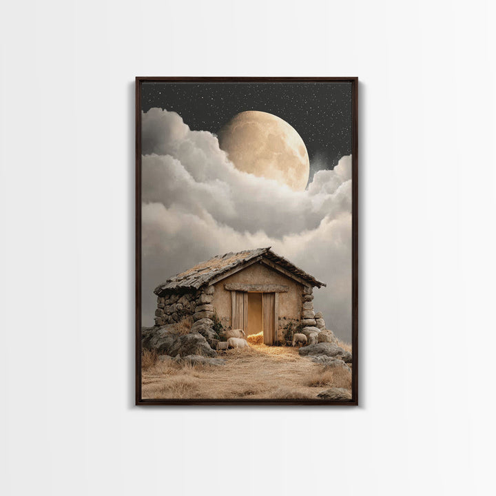 Heavenly Shelter Peace | Framed Canvas Print | Christmas Art | Christian Art Canvas | Christian Wall Art | Christian Decorations | Faith Ar