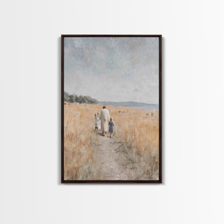 Fields Of Promise – Framed Canvas Print – Christian Art Canvas – Christian Wall Art – Jesus Painting – Christian Gift – Christmas Art