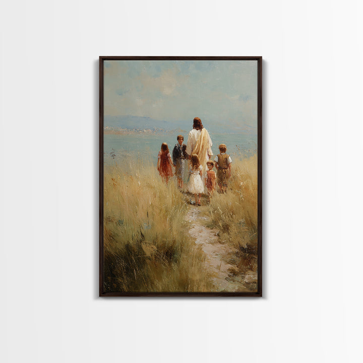 Hillside Light | Framed Canvas Print | Christian Art Canvas | Jesus Painting | Christian Wall Art | Christian Christmas Art | Christian Dec